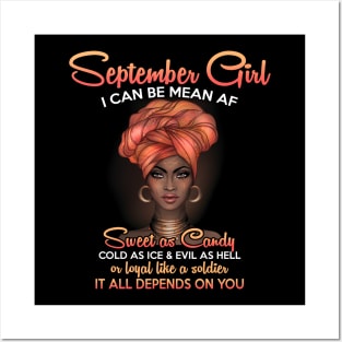 Queens Are Born In September Birthday T-Shirt for Black Women Posters and Art